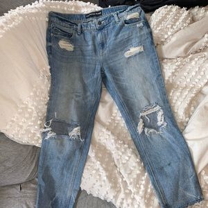 Express ripped girlfriend jeans
